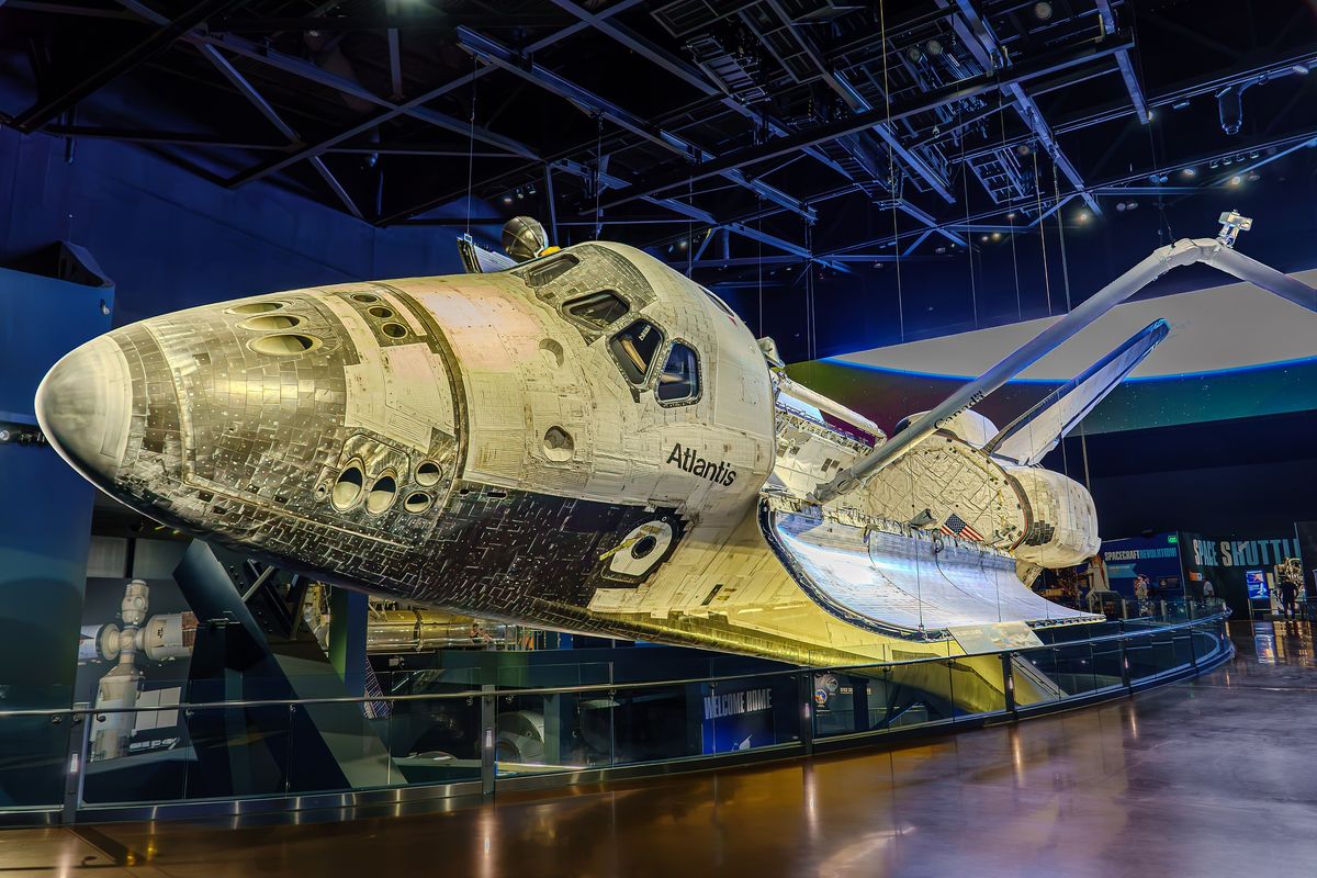 Space Shuttle Atlantis on display at Kennedy Space Center, Florida