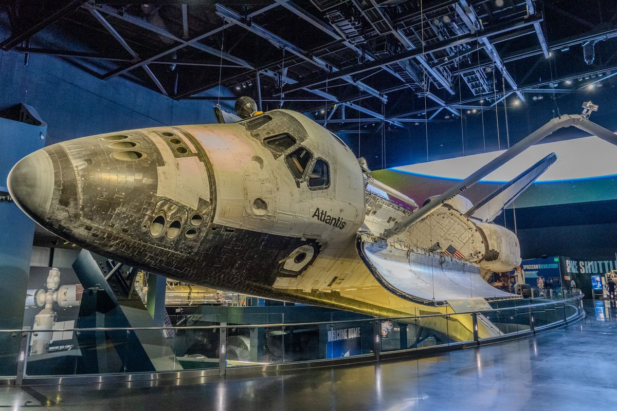 Space Shuttle Atlantis on display at the Kennedy Space Center Visitor Complex, Florida